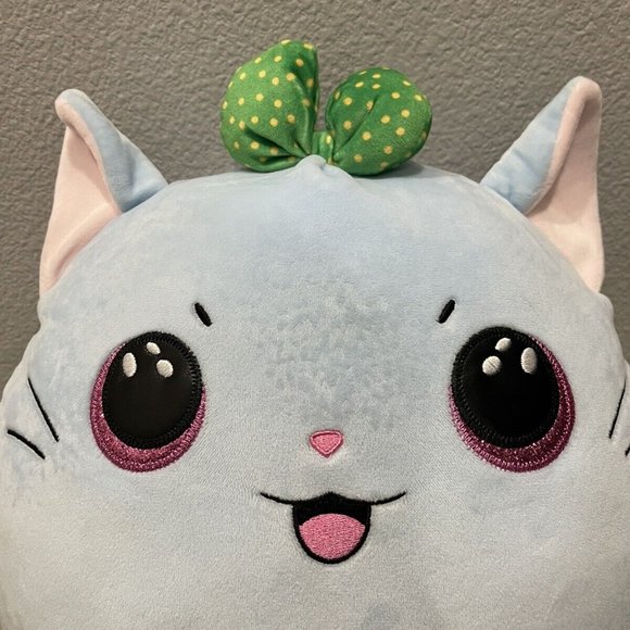 Ty Squishy Beanies KIRRA the Blue Cat with A Bow 14" - Picture 3 of 3